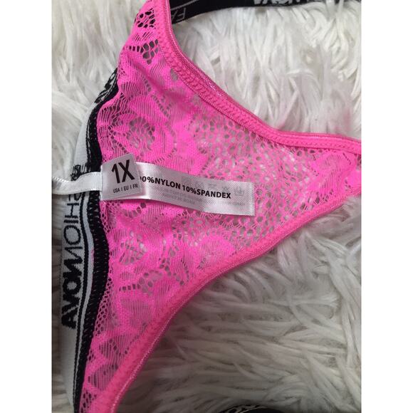 Fashion Nova Lace HOT PINK Thong Women's Size X-Large PLUS Sz NWOT - Picture 6 of 6